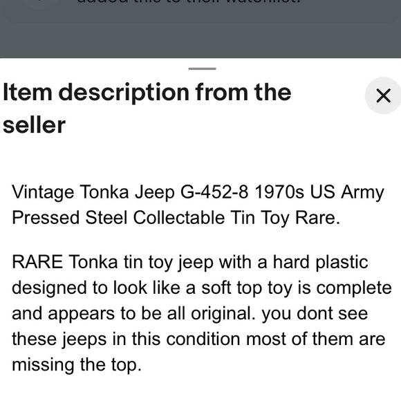 RARE Vintage TONKA  Army Military Green JEEP Truck Pressed Metal 1970's - Picture 2 of 16